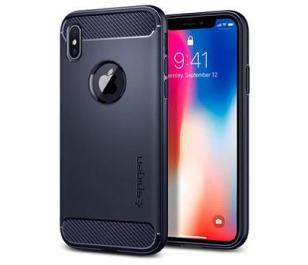 Etui Rugged Armor do iPhone X granatowe - 1382010 - zdjęcie